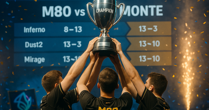 M80 vs Monte 2-1: 8-13 Inferno sonrası 13-3 Dust2 ve 13-10 Mirage ile kupa geldi